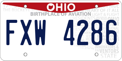 OH license plate FXW4286