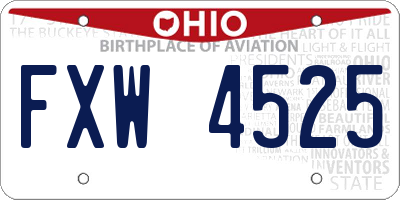 OH license plate FXW4525