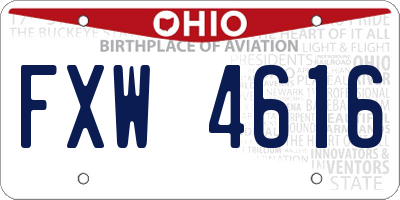 OH license plate FXW4616