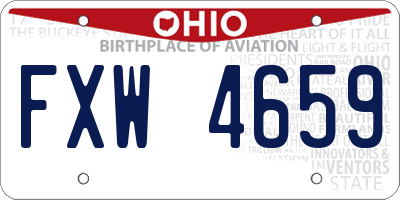 OH license plate FXW4659