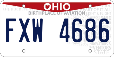 OH license plate FXW4686