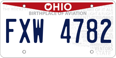 OH license plate FXW4782