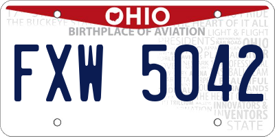 OH license plate FXW5042