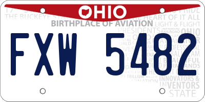 OH license plate FXW5482