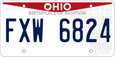 OH license plate FXW6824