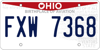 OH license plate FXW7368