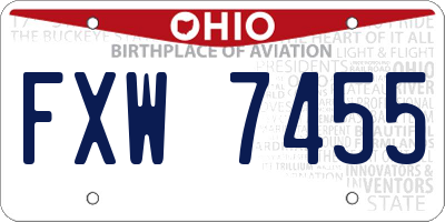 OH license plate FXW7455