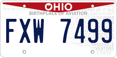 OH license plate FXW7499