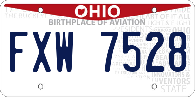 OH license plate FXW7528