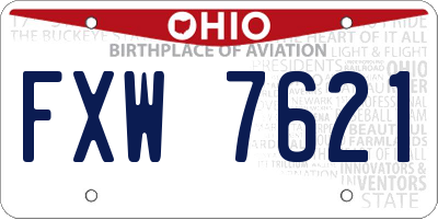 OH license plate FXW7621