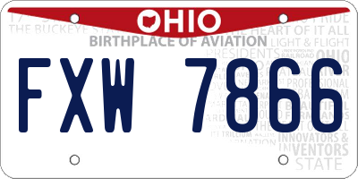 OH license plate FXW7866