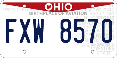 OH license plate FXW8570