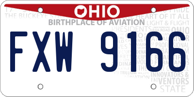OH license plate FXW9166