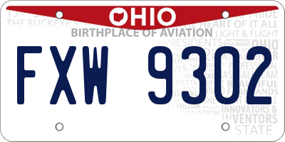 OH license plate FXW9302