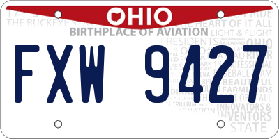 OH license plate FXW9427