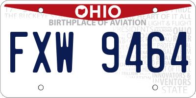 OH license plate FXW9464