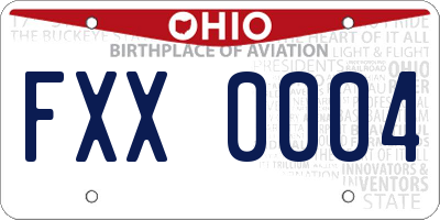 OH license plate FXX0004