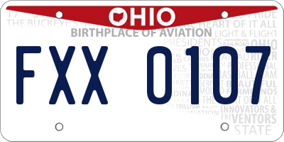 OH license plate FXX0107