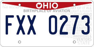 OH license plate FXX0273