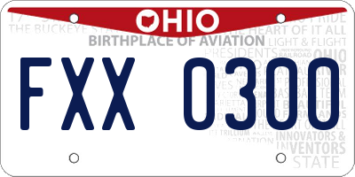 OH license plate FXX0300