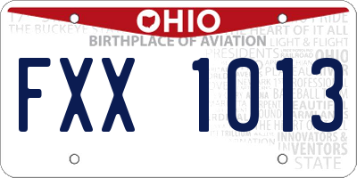 OH license plate FXX1013
