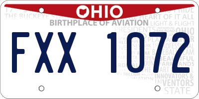 OH license plate FXX1072