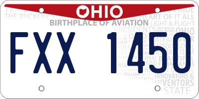 OH license plate FXX1450