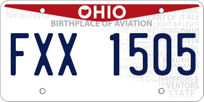 OH license plate FXX1505