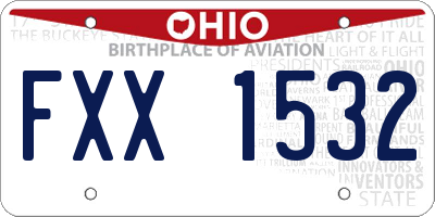 OH license plate FXX1532