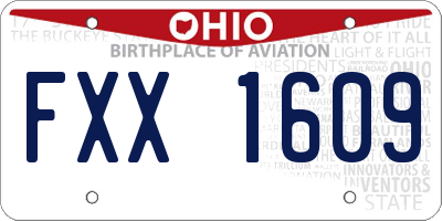 OH license plate FXX1609