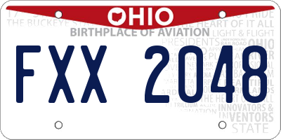 OH license plate FXX2048
