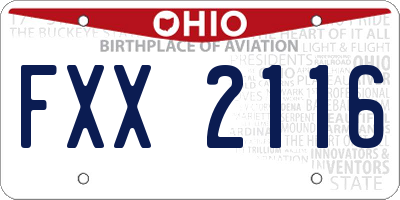 OH license plate FXX2116