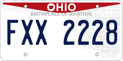 OH license plate FXX2228