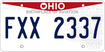 OH license plate FXX2337