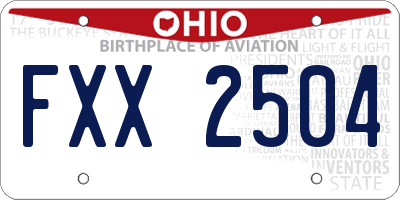 OH license plate FXX2504