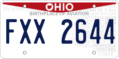OH license plate FXX2644