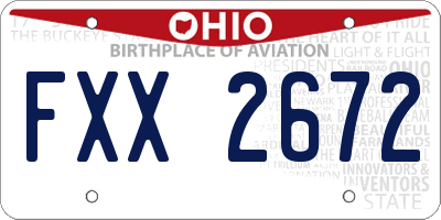 OH license plate FXX2672