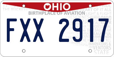OH license plate FXX2917