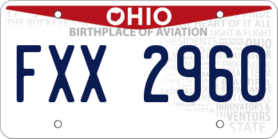 OH license plate FXX2960