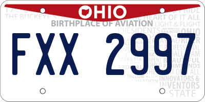 OH license plate FXX2997