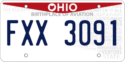 OH license plate FXX3091