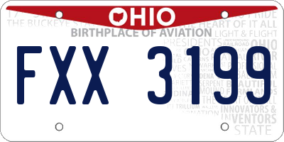 OH license plate FXX3199