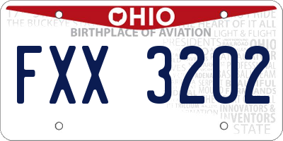 OH license plate FXX3202