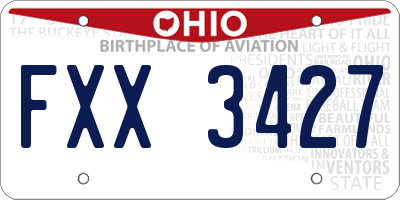 OH license plate FXX3427