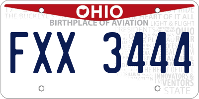 OH license plate FXX3444