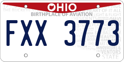 OH license plate FXX3773