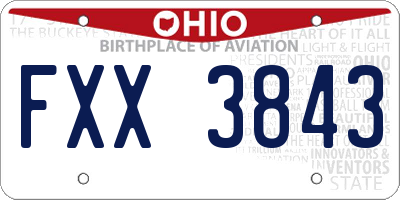 OH license plate FXX3843