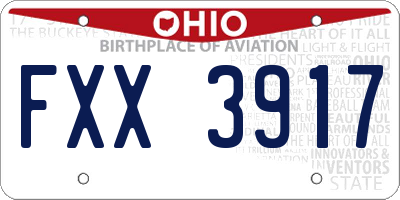 OH license plate FXX3917