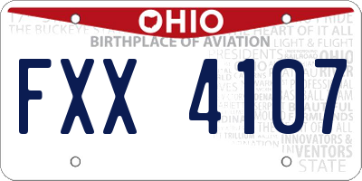 OH license plate FXX4107