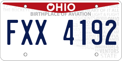 OH license plate FXX4192